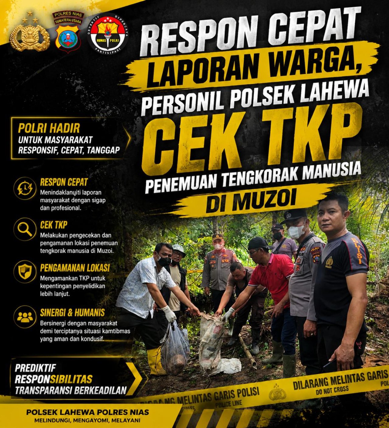 Tengkorak Misterius di Sungai Batoto: Polres Nias Selidiki Identitas dan Kematian Korban