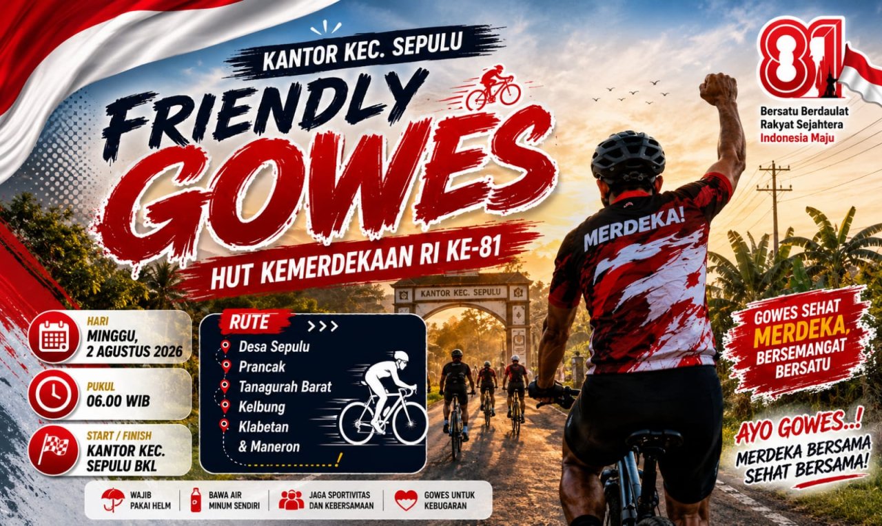 Friendly Gowes Semarakkan HUT ke-81 RI, Jadi Penanda Dimulainya Rangkaian Agustusan 2026 di Kecamatan Sepulu