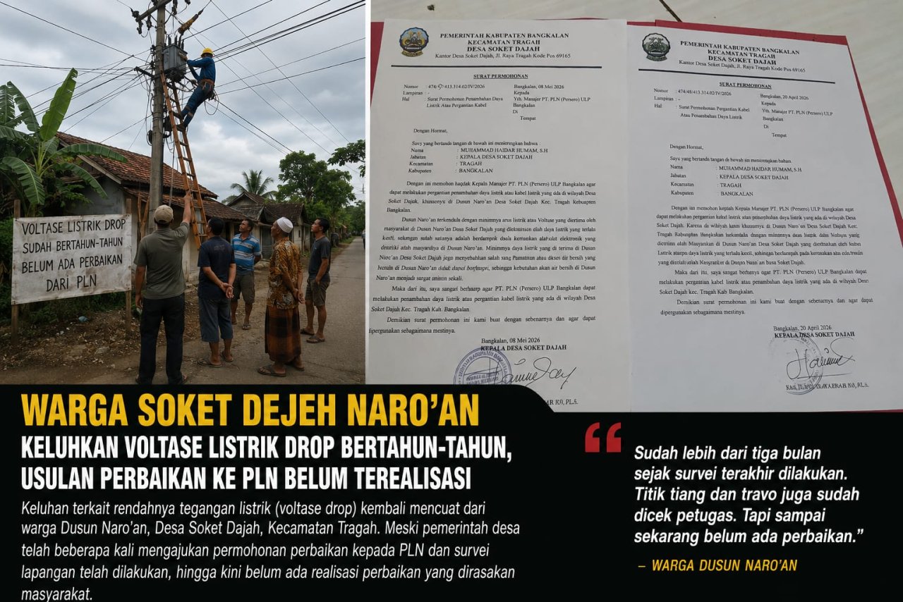 Warga Soket Dejeh Naro’an Keluhkan Voltase Listrik Drop Bertahun-tahun, Usulan Perbaikan ke PLN Belum Terealisasi