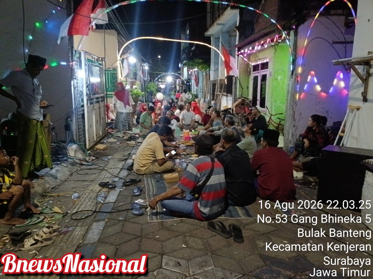 Warga RT 07 RW 08 Bulak Banteng Bhineka V Gelar Doa Bersama dan Tumpengan, Peringati HUT RI ke-81