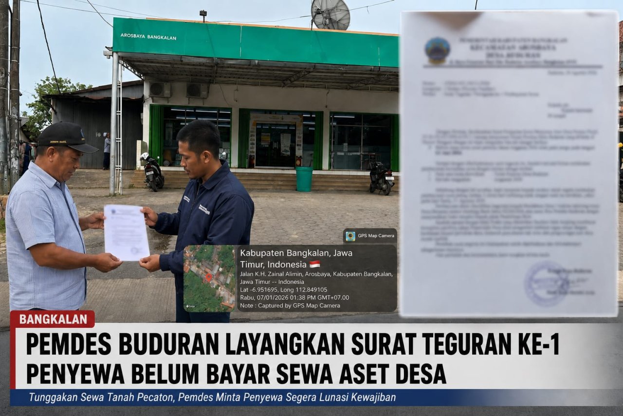 Pemdes Buduran Layangkan Teguran Pembayaran Sewa Tanah Pecaton kepada Basmalah