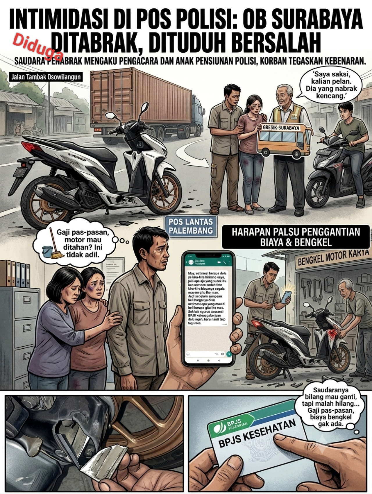 Diduga Ditabrak dari Belakang, Korban Laka Malah Diintimidasi Oknum Mengaku Pengacara dan Ganti Rugi Dibatalkan