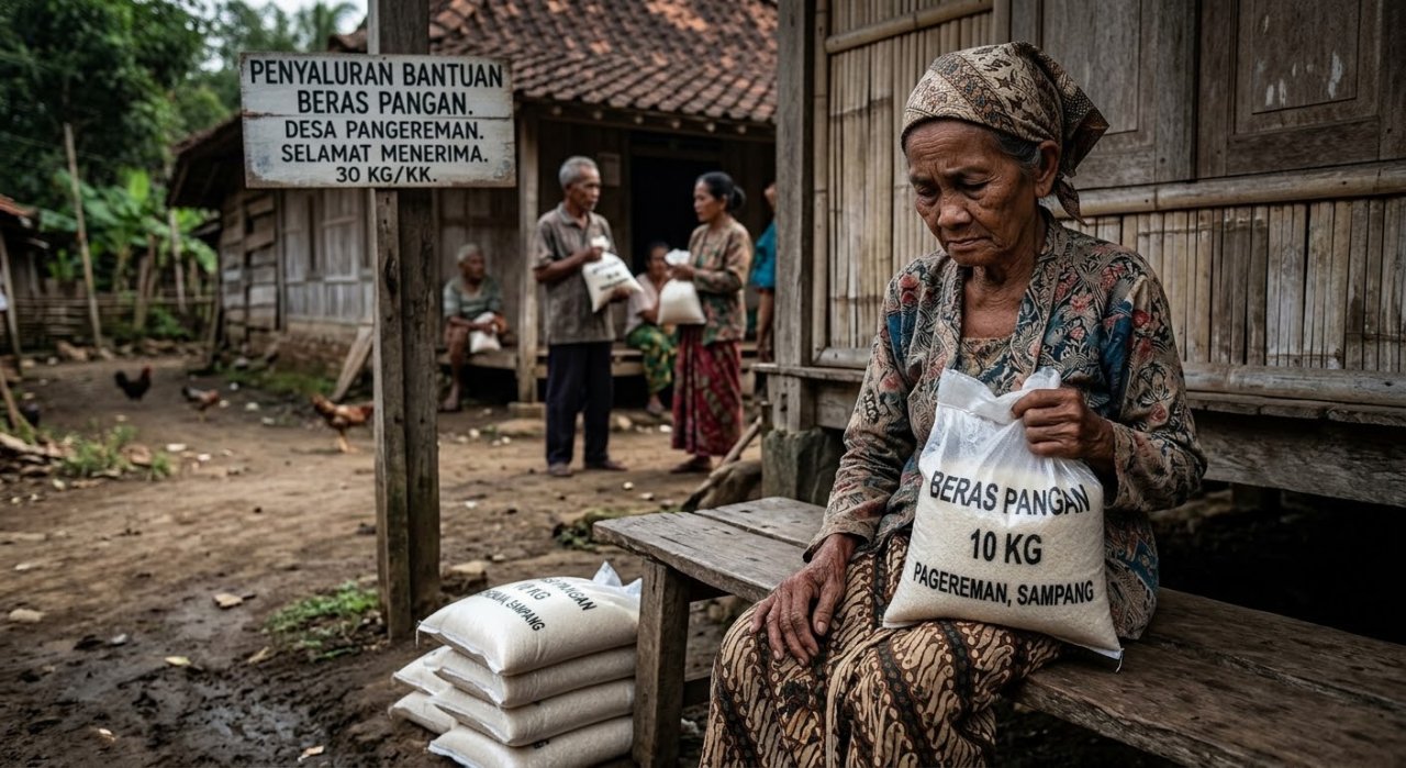 Sungguh miris, Penerima Bantuan Beras Pangan di Desa Pangereman kec. Ketapang kabupaten Sampang Hanya Menerima 10 kg