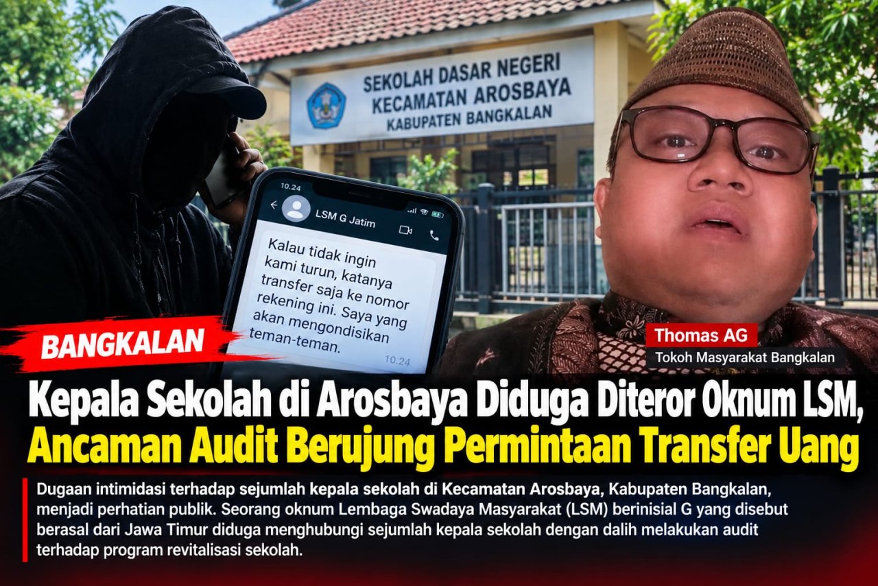 Kepala Sekolah di Arosbaya Diduga Diteror Oknum LSM, Ancaman Audit Berujung Permintaan Transfer Uang 