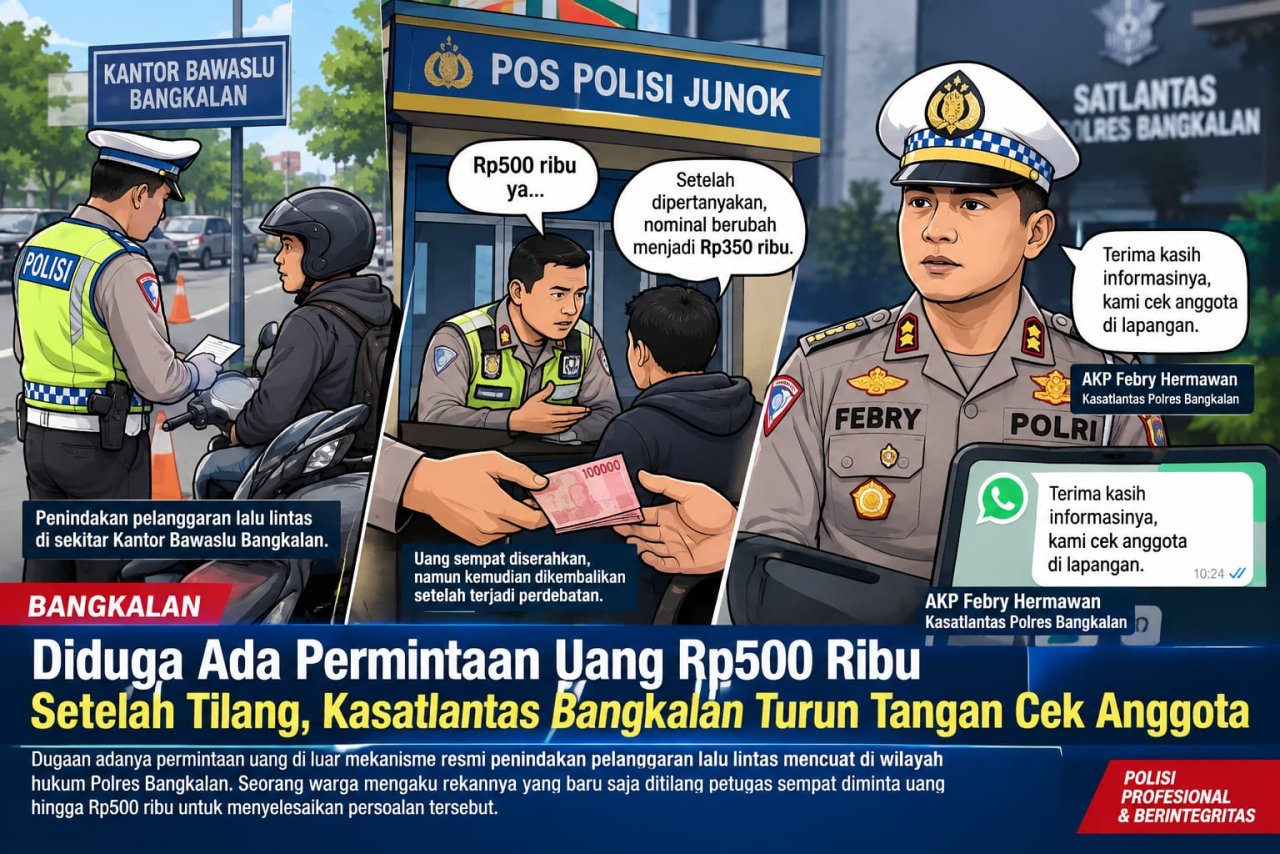 Diduga Ada Permintaan Uang Rp500 Ribu Setelah Tilang, Kasatlantas Bangkalan Turun Tangan Cek Anggota
